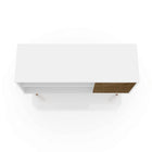 Manhattan Comfort Liberty Mid-Century Modern 43" TV Stand in White and Rustic Brown