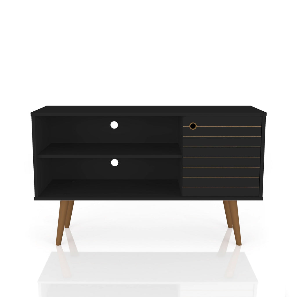 Manhattan Comfort Liberty Mid-Century Modern 43" TV Stand in Black