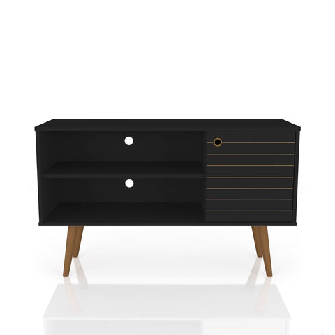Manhattan Comfort Liberty Mid-Century Modern 43" TV Stand in Black