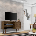 Manhattan Comfort Liberty Mid-Century Modern 43" TV Stand in Rustic Brown
