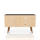 Manhattan Comfort Liberty Mid-Century Modern 43" TV Stand in Rustic Brown and Blue Slate