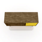 Manhattan Comfort Liberty Mid-Century Modern 43" TV Stand in Rustic Brown and Yellow