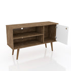 Manhattan Comfort Liberty Mid-Century Modern 43" TV Stand in Rustic Brown and White