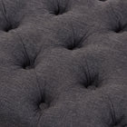 Baxton Studio Annabelle Modern and Contemporary Dark Grey Fabric Upholstered Walnut Wood Finished Button-Tufted Storage Ottoman