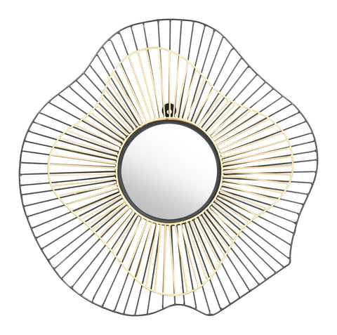 Zuo Comet Round Mirror Black & Gold