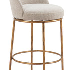 Zuo Nordhavn Swivel Barstool Beige & Gold