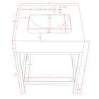 Meridian Furniture Marmo 24" Engineered Stone Top, Steel And Glass Base Vanity - Gold
