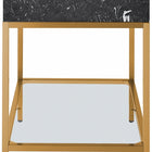 Meridian Furniture Marmo 36" Engineered Stone Top, Steel And Glass Base Vanity - Gold