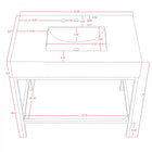 Meridian Furniture Marmo 36" Engineered Stone Top, Steel And Glass Base Vanity - Gold