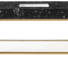 Meridian Furniture Marmo 48" Engineered Stone Top, Steel And Glass Base Vanity - Gold