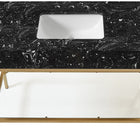 Meridian Furniture Marmo 48" Engineered Stone Top, Steel And Glass Base Vanity - Gold