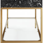Meridian Furniture Marmo 48" Engineered Stone Top, Steel And Glass Base Vanity - Gold