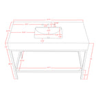 Meridian Furniture Marmo 48" Engineered Stone Top, Steel And Glass Base Vanity - Gold