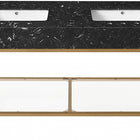 Meridian Furniture Marmo 60" Engineered Stone Top, Steel And Glass Base Vanity - Gold