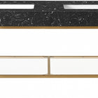 Meridian Furniture Marmo 60" Engineered Stone Top, Steel And Glass Base Vanity - Gold
