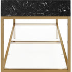 Meridian Furniture Marmo 60" Engineered Stone Top, Steel And Glass Base Vanity - Gold