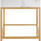 Meridian Furniture Marmo 24" Engineered Stone Top, Steel And Glass Base Vanity - Gold