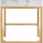 Meridian Furniture Marmo 24" Engineered Stone Top, Steel And Glass Base Vanity - Gold