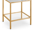 Meridian Furniture Marmo 24" Engineered Stone Top, Steel And Glass Base Vanity - Gold