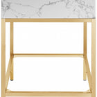 Meridian Furniture Marmo 30" Engineered Stone Top, Steel And Glass Base Vanity - Gold