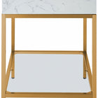 Meridian Furniture Marmo 36" Engineered Stone Top, Steel And Glass Base Vanity - Gold