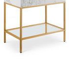 Meridian Furniture Marmo 36" Engineered Stone Top, Steel And Glass Base Vanity - Gold