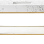 Meridian Furniture Marmo 48" Engineered Stone Top, Steel And Glass Base Vanity - Gold