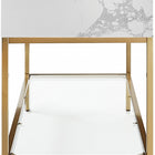 Meridian Furniture Marmo 48" Engineered Stone Top, Steel And Glass Base Vanity - Gold