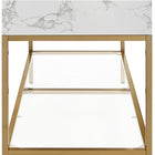 Meridian Furniture Marmo 60" Engineered Stone Top, Steel And Glass Base Vanity - Gold