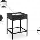 Meridian Furniture Marmo 24" Engineered Stone Top, Steel And Glass Base Vanity - Black