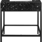 Meridian Furniture Marmo 30" Engineered Stone Top, Steel And Glass Base Vanity - Black