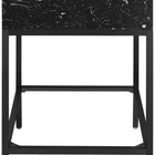 Meridian Furniture Marmo 30" Engineered Stone Top, Steel And Glass Base Vanity - Black