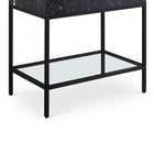 Meridian Furniture Marmo 36" Engineered Stone Top, Steel And Glass Base Vanity - Black