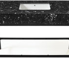Meridian Furniture Marmo 48" Engineered Stone Top, Steel And Glass Base Vanity - Black