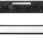 Meridian Furniture Marmo 48" Engineered Stone Top, Steel And Glass Base Vanity - Black