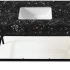 Meridian Furniture Marmo 48" Engineered Stone Top, Steel And Glass Base Vanity - Black