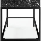 Meridian Furniture Marmo 48" Engineered Stone Top, Steel And Glass Base Vanity - Black