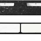 Meridian Furniture Marmo 60" Engineered Stone Top, Steel And Glass Base Vanity - Black