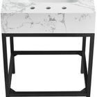 Meridian Furniture Marmo 24" Engineered Stone Top, Steel And Glass Base Vanity - Black