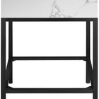 Meridian Furniture Marmo 24" Engineered Stone Top, Steel And Glass Base Vanity - Black