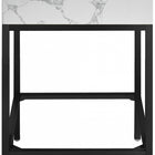 Meridian Furniture Marmo 24" Engineered Stone Top, Steel And Glass Base Vanity - Black
