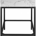 Meridian Furniture Marmo 30" Engineered Stone Top, Steel And Glass Base Vanity - Black