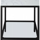 Meridian Furniture Marmo 36" Engineered Stone Top, Steel And Glass Base Vanity - Black