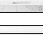 Meridian Furniture Marmo 48" Engineered Stone Top, Steel And Glass Base Vanity - Black