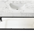 Meridian Furniture Marmo 48" Engineered Stone Top, Steel And Glass Base Vanity - Black