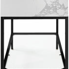 Meridian Furniture Marmo 48" Engineered Stone Top, Steel And Glass Base Vanity - Black