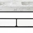Meridian Furniture Marmo 60" Engineered Stone Top, Steel And Glass Base Vanity - Black