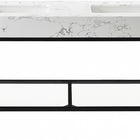 Meridian Furniture Marmo 60" Engineered Stone Top, Steel And Glass Base Vanity - Black