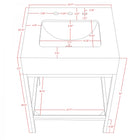 Meridian Furniture Marmo 24" Engineered Stone Top, Steel And Glass Base Vanity - Chrome