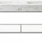 Meridian Furniture Marmo 60" Engineered Stone Top, Steel And Glass Base Vanity - Chrome